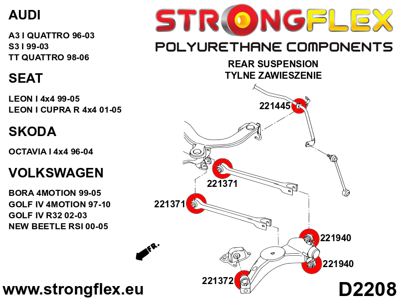 221371B: Rear wishbone inner bush - Image 2