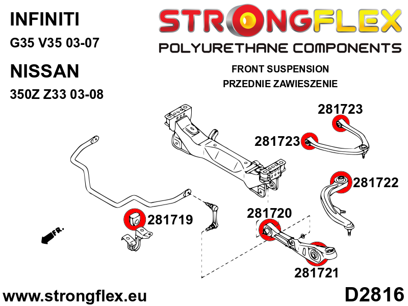286196A: Front suspension bush kit SPORT - Image 2