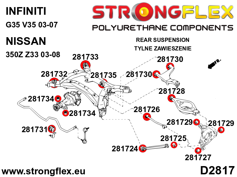 286197B: Rear suspension bush kit - Image 2