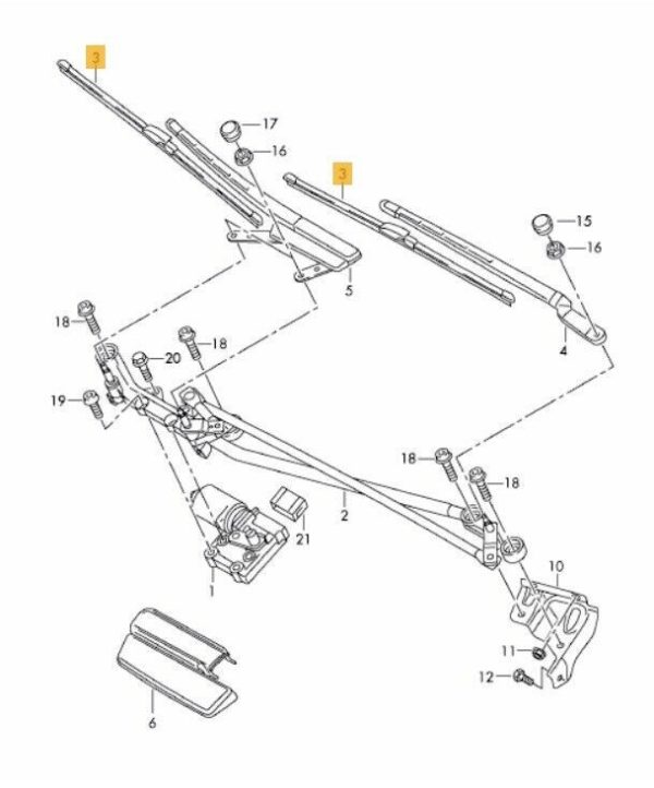 NEW GENUINE AUDI Q7 07-16 FRONT WINDOW AERODYNAMIC WIPER BLADES RHD 4L2998002 - Image 2