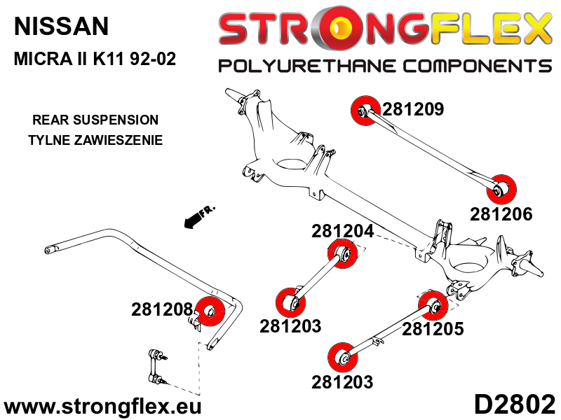 286056B: Rear suspension bush kit - Image 2