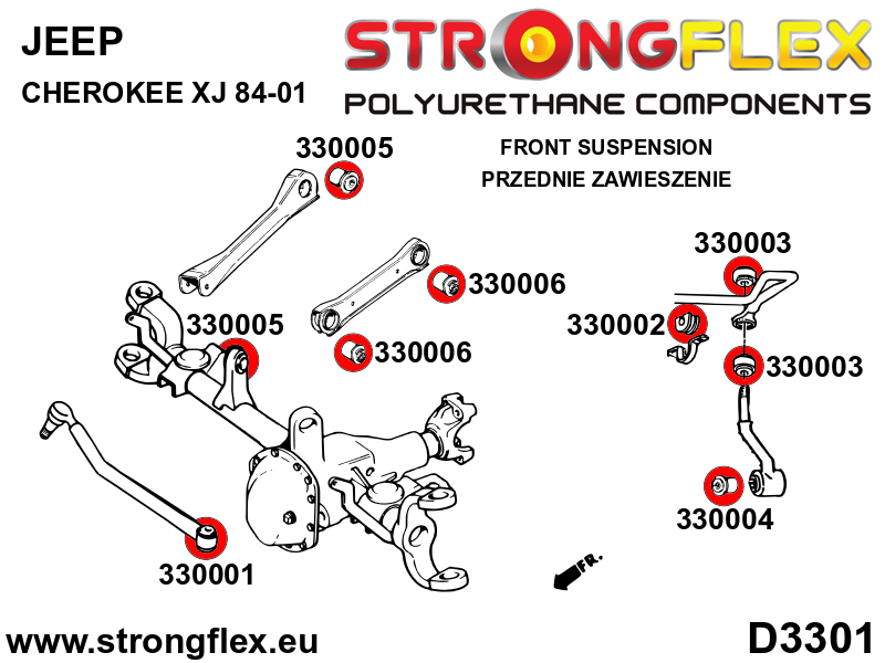 330001A: Front panhard rod bush SPORT - Image 2