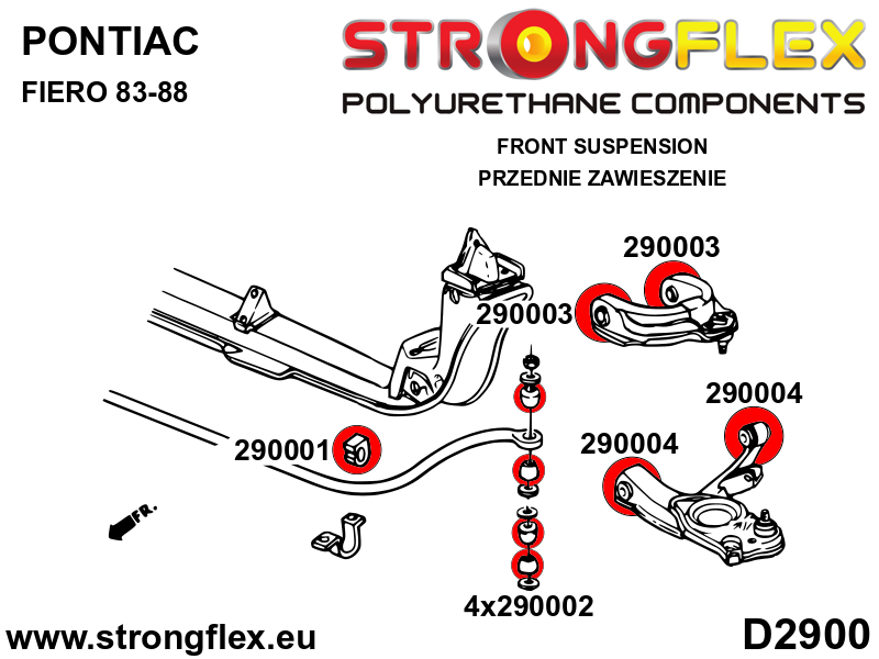 296105A: Front suspension bush kit SPORT - Image 2