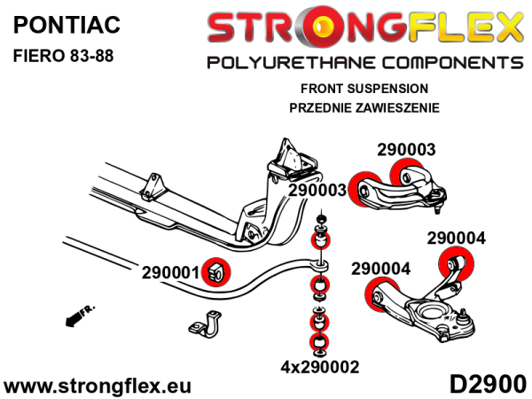 296105B: Front suspension bush kit - Image 2
