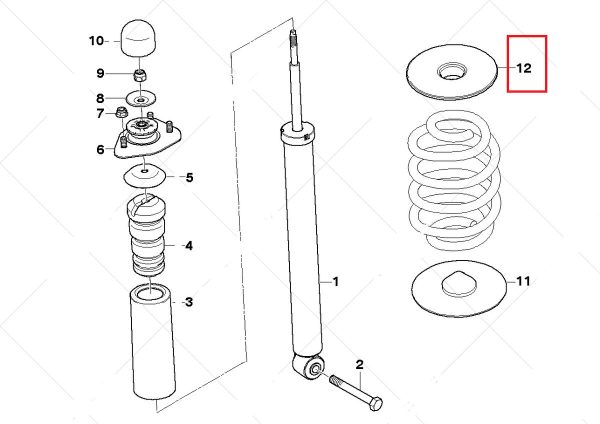 BMW GENUINE NEW Z8 E52 X3 E83 Z4 E85 E86 E89 REAR UPPER SPRING PAD 5MM 33531136385 - Image 2