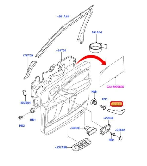 NEW GENUINE FORD GALAXY S-MAX OPTIMUM ALUMINIUM FRONT DOOR HANDLE TRIM RIGHT O/S 1475333 - Image 2