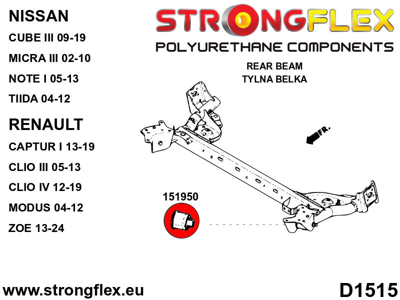 151950A: Rear beam bush SPORT - Image 2