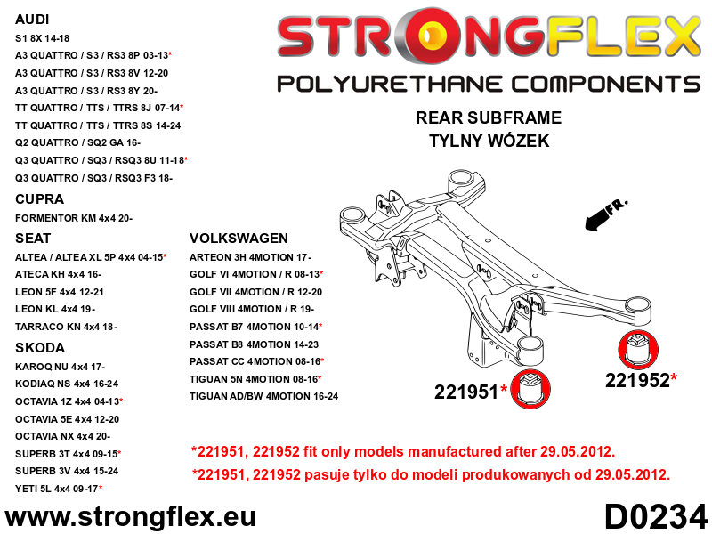 226229B: Rear subframe bush kit - after 29.05.2012 - Image 2