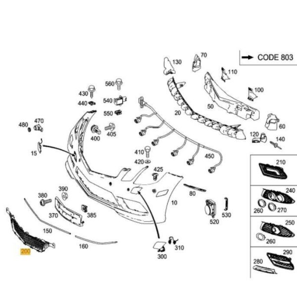 NEW GENUINE MERCEDES BENZ MB E CLASS A207 AMG FRONT BUMPER LOWER GRILLE BLACK A2078800185 - Image 2