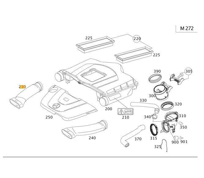 NEW GENUINE MERCEDES BENZ SLK CLASS W171 AIR INTAKE HOSE PIPE RIGHT O/S A2720941882 - Image 2