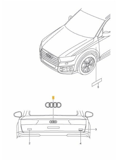 NEW GENUINE AUDI Q7 16-19 REAR TRUNK BOOT CHROME AUDI EMBLEM BADGE 4M08537422ZZ - Image 2