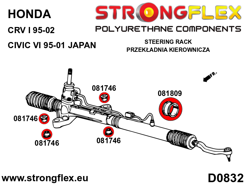 086225B: Steering rack mount bush kit - Image 2
