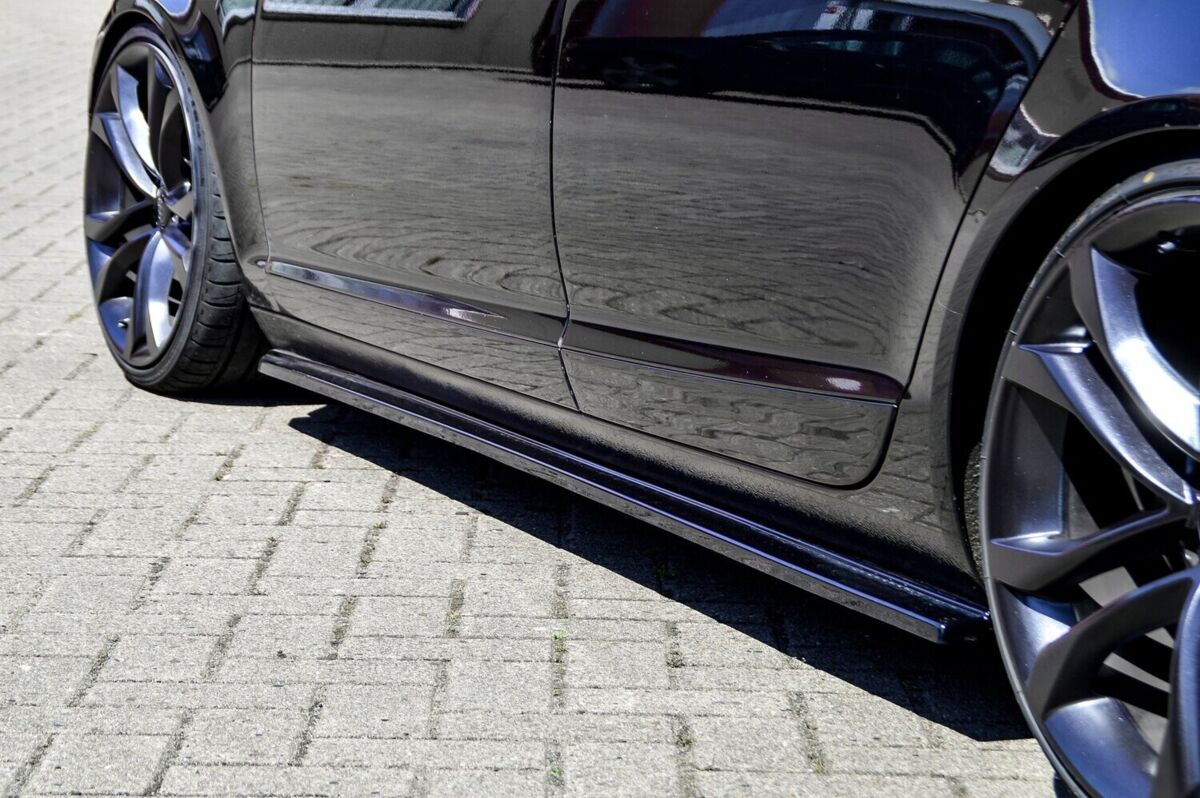 Black Gloss Performance Side skirts addons / Blades / diffusers / sill covers For Audi A6 C6 (4F) 2004-2011 - Image 2