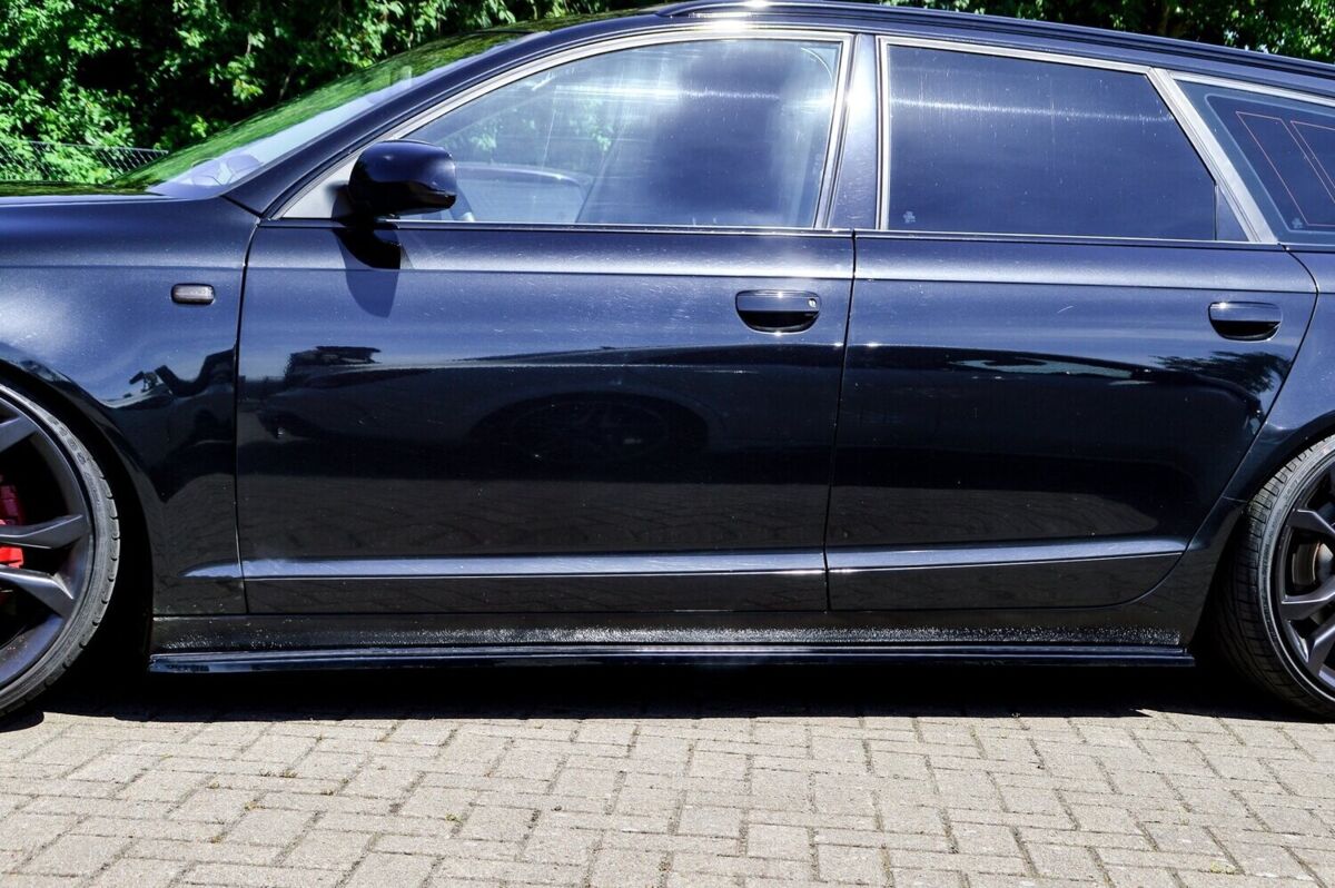 Black Gloss Performance Side skirts addons / Blades / diffusers / sill covers For Audi A6 C6 (4F) 2004-2011 - Image 3