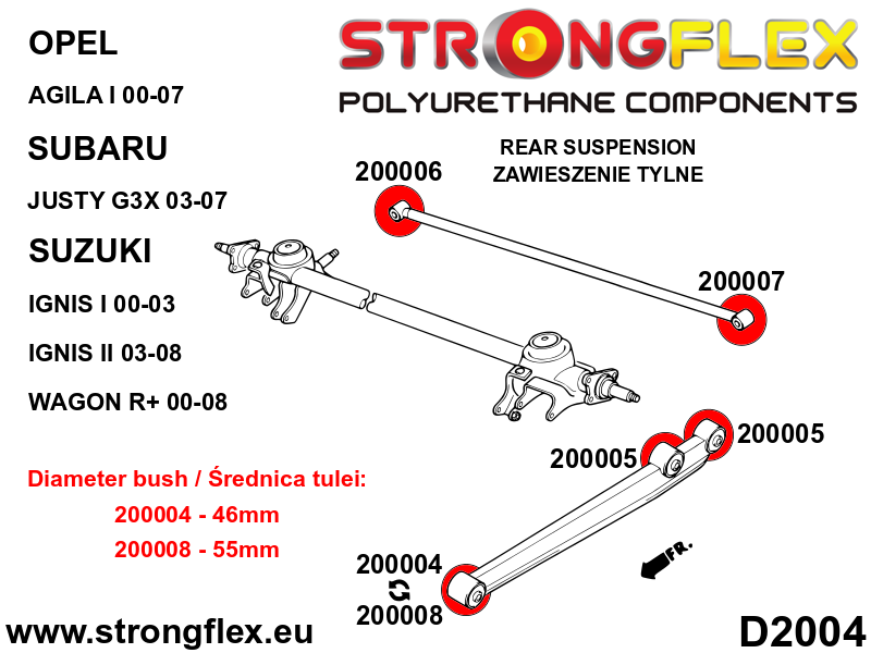 206158B: Rear suspension bush kit - Image 2