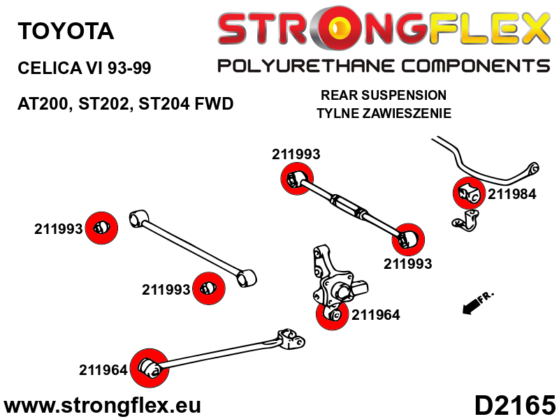 216277A: Rear suspension bush kit SPORT - Image 2