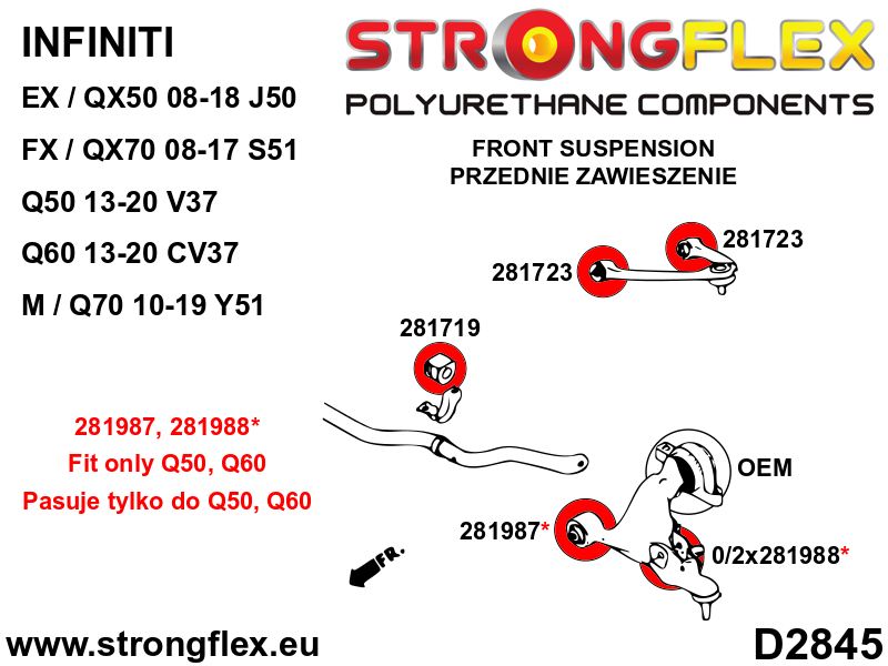 281988A: Front shock mount bush SPORT - Image 2
