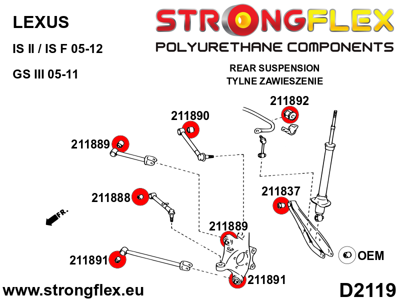 211889B: Rear upper - front arm bush - Image 2