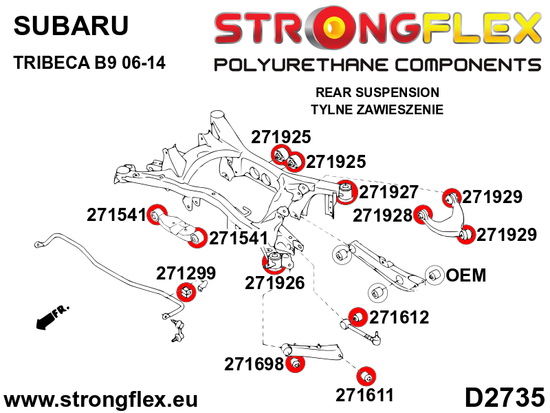 271929A: Rear upper wishbone bush - rear / outer SPORT - Image 2