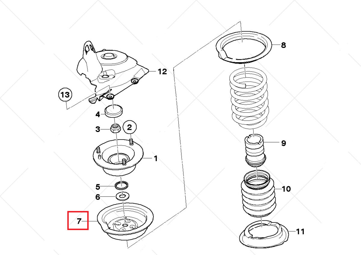 BMW GENUINE NEW E46 E60 E39 E61 E63 E64 FRONT UPPER SPRING PERCH 31326769667 - Image 2