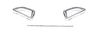 NEW GENUINE MINI F54 CLUBMAN FRONT AIR CHANEL CHROME TRIMS PAIR AND CENTER ROD