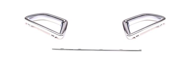 NEW GENUINE MINI F54 CLUBMAN FRONT AIR CHANEL CHROME TRIMS PAIR AND CENTER ROD