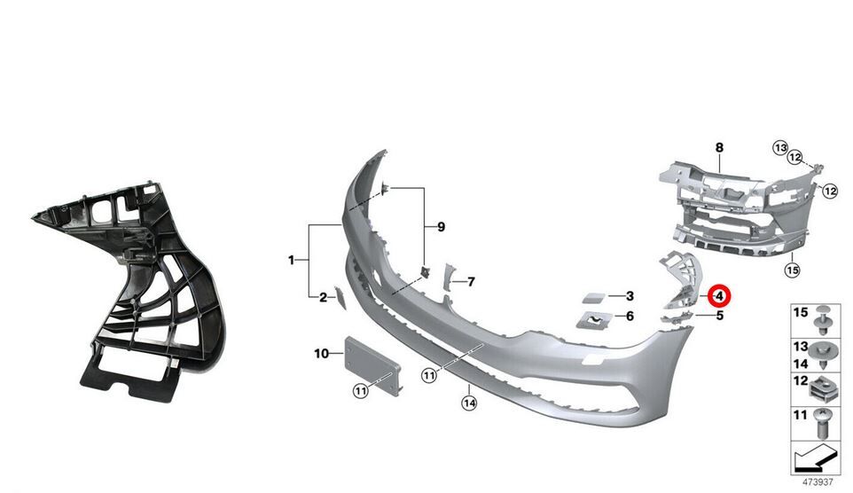 NEW GENUINE BMW 5 SERIES G30 G31 FRONT BUMPER HOLDER BRACKET LEFT N/S 51117385347 - Image 2