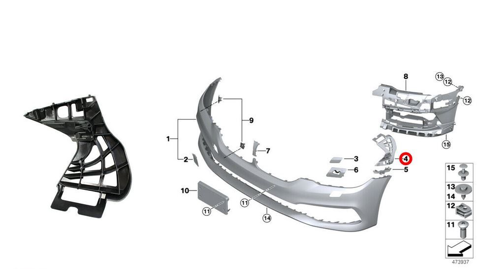 NEW GENUINE BMW 5 SERIES G30 G31 FRONT BUMPER HOLDER BRACKET RIGHT O/S 51117385348 - Image 3