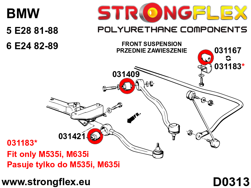 036076B: Front suspension bush kit - Image 2