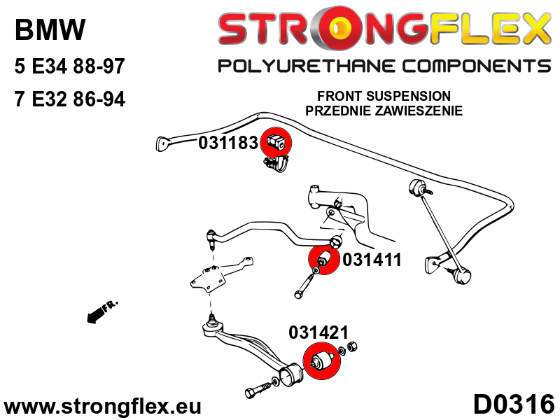 036171B: Front suspension bush kit - Image 2