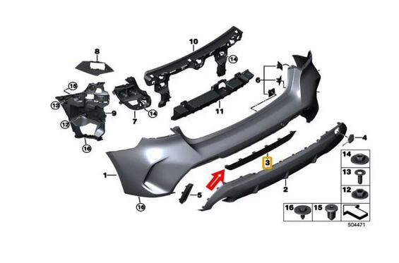 NEW GENUINE BMW 1 SERIES F40 M SPORT M135i REAR DIFFUSER AND GRILL SET KIT 51128074426+51128075332 - Image 5