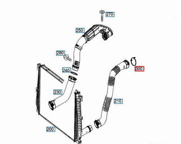 NEW GENUINE MERCEDES MB OM626 DIESEL ENGINE CHARGE PIPE FIXING RING A6261410051 - Image 2