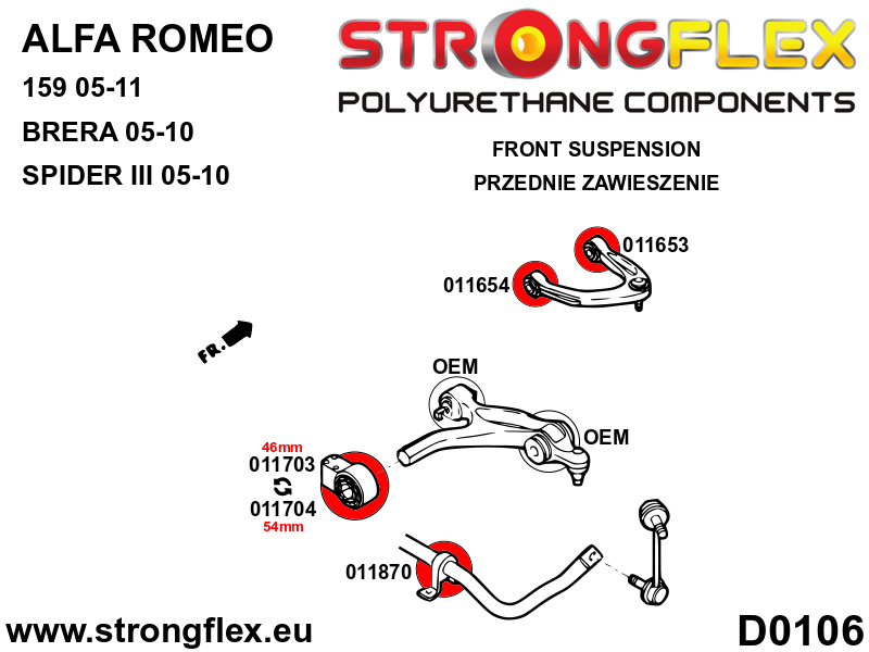 011654A: Front upper arm - rear bush SPORT - Image 2