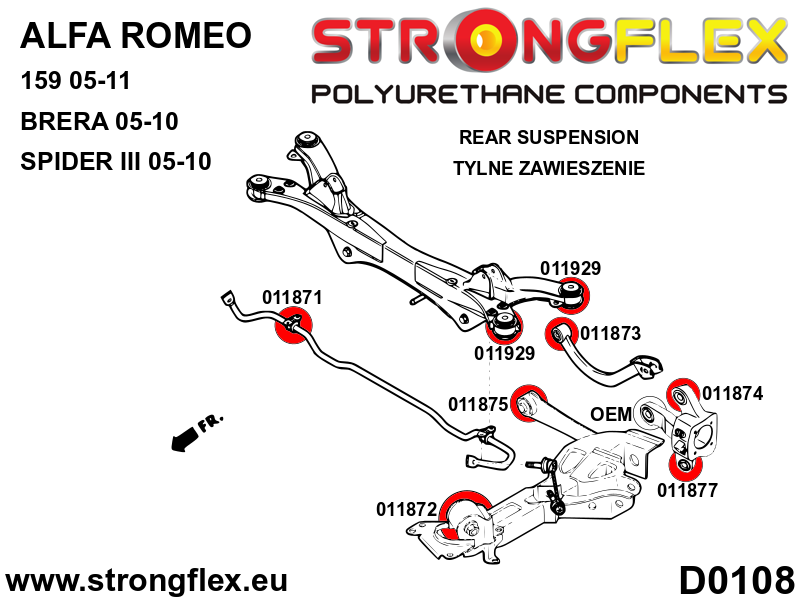 016245A: Rear crossmember bush kit SPORT - Image 2