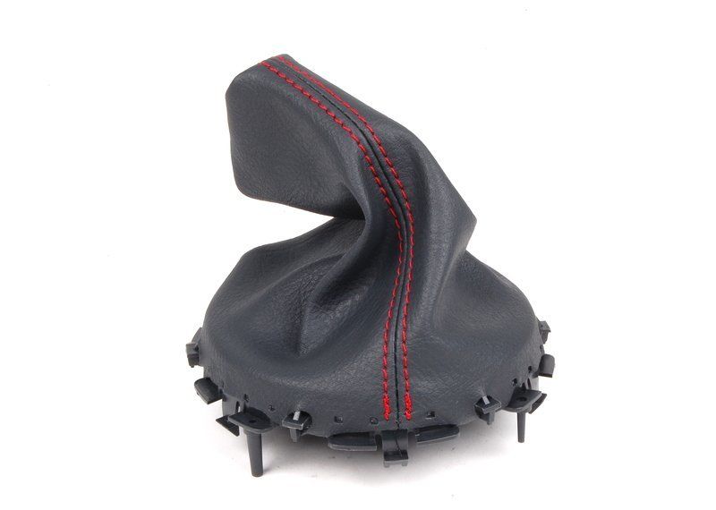 NEW GENUINE MINI R50 JCW GP MANUAL SHIFTER BOOT LEATHER BLACK RED 51166966468
