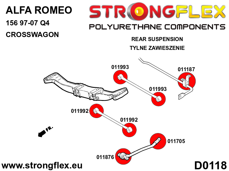 011993A: Rear wishbone bush - rear SPORT - Image 2