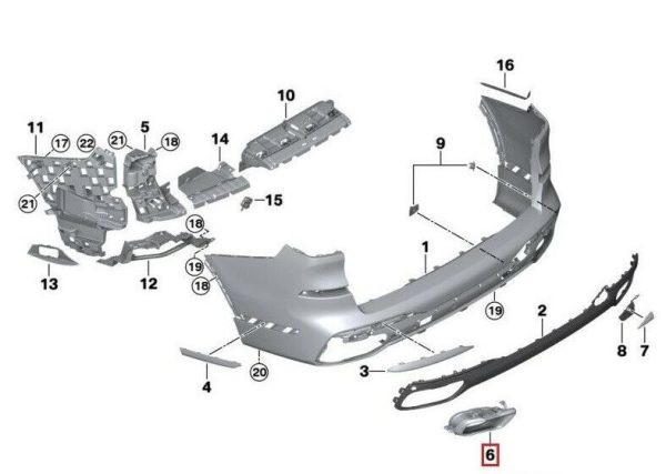 NEW GENUINE BMW X5 G05 G07 X5 30dX 40iX X7 TRIM EXHAUST TAILPIPE LEFT 51128074189 - Image 3