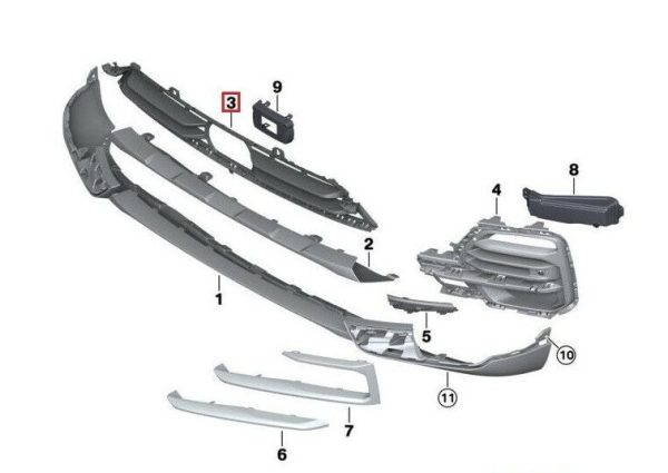 NEW GENUINE BMW X5 G05 X5 30dX 40iX 50iX SAV GRILLE AIR INLET MIDDLE 51117421805 - Image 2