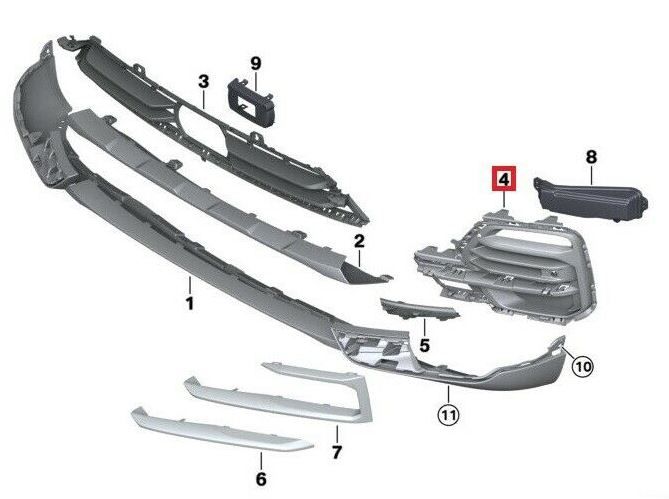 NEW GENUINE BMW X5 G05 X5 30dX 40iX 50iX SAV GRILLE SIDE CLOSED LEFT 51117449679 - Image 2