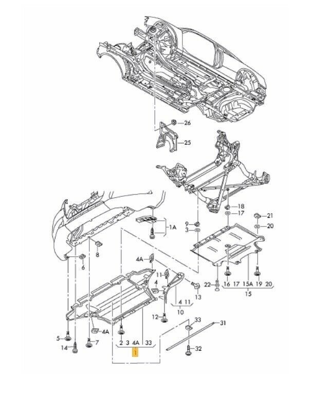 NEW GENUINE AUDI A4 13-16 A5 12-16 FRONT ENGINE UNDER TRAY BELLY PAN TRIM RHD 8K2863821H - Image 2