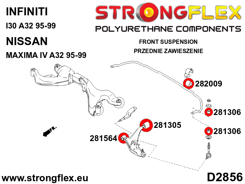 286238A: Front suspension bush kit SPORT - Image 2