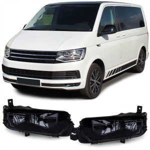 Black Smoked Fog Ligths set For VW T6 15-20 All models