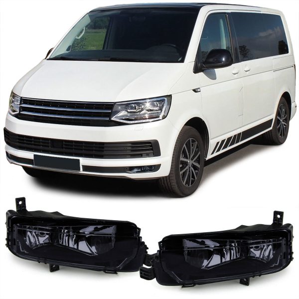 Black Smoked Fog Ligths set For VW T6 15-20 All models