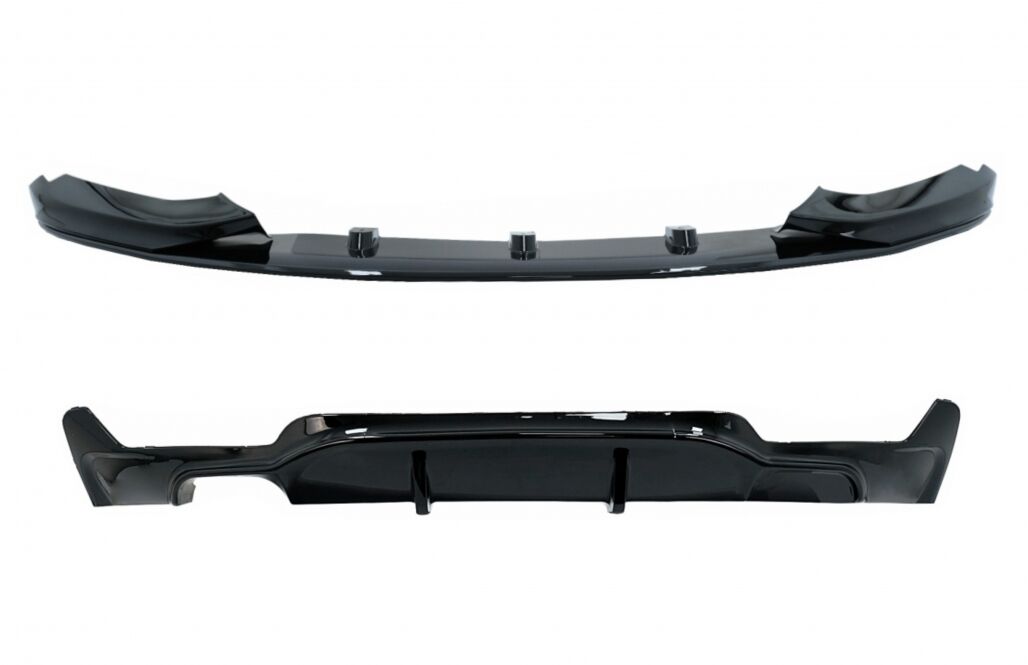 Front Bumper Spoiler Lip suitable for BMW 4 Series F32 Coupe F33 Cabrio F36 Grand Coupe (2013-03.2019) with Rear Bumper Diffuser