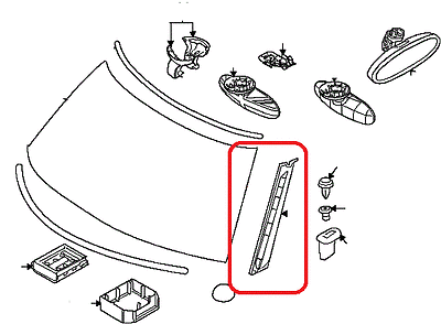 MINI GENUINE COUNTRYMAN R60 PACEMAN R61 SIDE MOLDING COLUMN A COVER LEFT N/S 51139801509 - Image 2