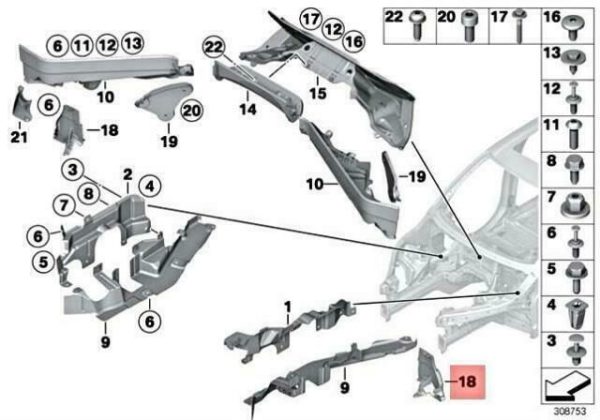 NEW GENUINE BMW X5 E70 X6 E71 LOWER ENGINE PARTITION COVER LEFT N/S 51757171791 - Image 2