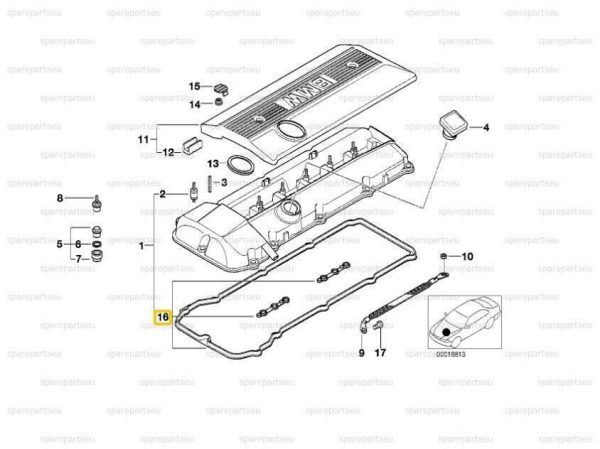 NEW GENUINE BMW E46 E39 E38 E53 ENGINE VALVE COVER GASKET SET 11129070990 - Image 2