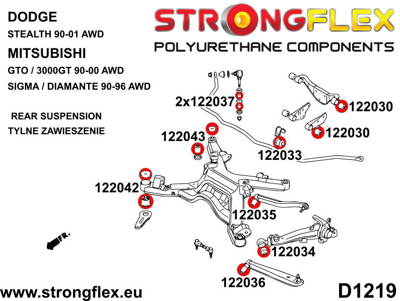 122030A: Rear differential mounting bush SPORT - Image 2