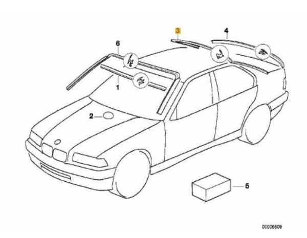 NEW GENUINE BMW 3 SERIES E36 COUPE REAR WINDSHIELD SURROUND MOULDING TRIM SEAL 51311977608 - Image 2