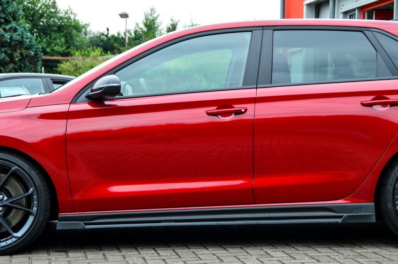Performance Side skirts addons / Blades / diffusers / sill covers with Wing For Hyundai I30N Facelift 2021+ - Image 2
